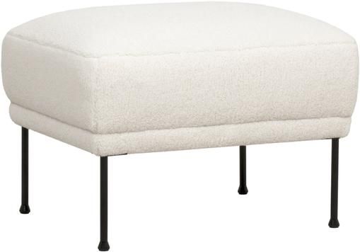 Sofa-Hocker Fluente aus Teddystoff in Cremeweiß