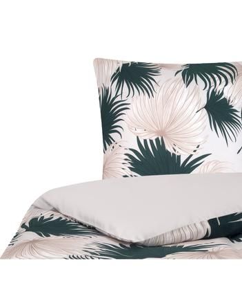Baumwollsatin-Bettwäsche Aloha mit Palmenblättern