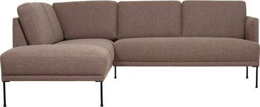 Ecksofa Fluente in Braun mit Metall-Füßen