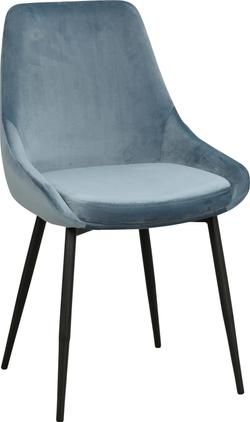 Samt-Polsterstühle Sierra in Blau, 2 Stück