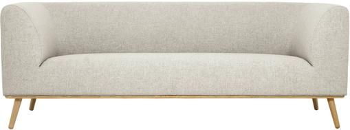 Sofa Archie (3-Sitzer) in Beige mit Eichenholz-Füße