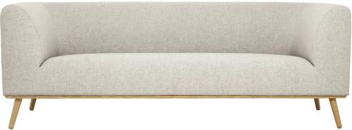 Sofa Archie (3-Sitzer) in Beige mit Eichenholz-Füße