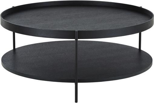 Runder Holz-Couchtisch Renee in Schwarz