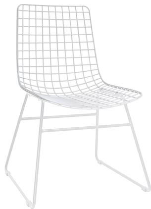 Metall-Stuhl Wire in Weiss