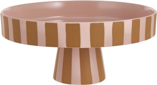 Keramik Servierplatte Toppu im Streifendesign, Ø 20 cm