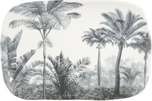 Servierplatte Papaye mit Palmenmotiven, L 28 x B 18 cm