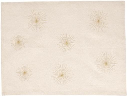 Baumwoll-Tischsets Aurum mit goldfarbenem Motiv, 2 Stück