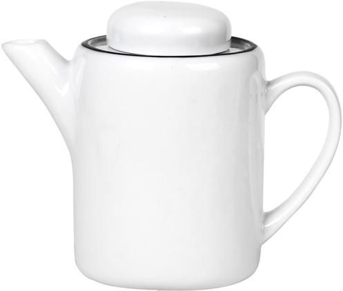 Handgemachte Porzellan Teekanne Salt mit schwarzem Rand, 1.3 L