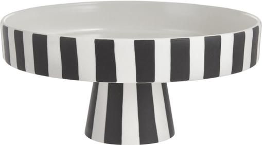 Keramik Servierplatte Toppu im Streifendesign, Ø 20 cm