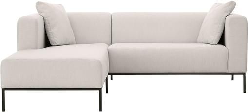 Ecksofa Carrie in Hellgrau mit Metall-Füßen