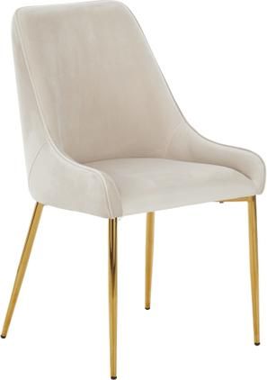Samt-Polsterstuhl Ava in Beige