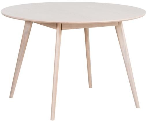 Runder Esstisch Yumi, weiss gewaschen, Ø 115 cm
