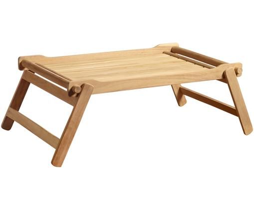 Holztablett Bed in Naturfarben, Teakholz, geschliffen, Teak, B 58 x T 36 cm