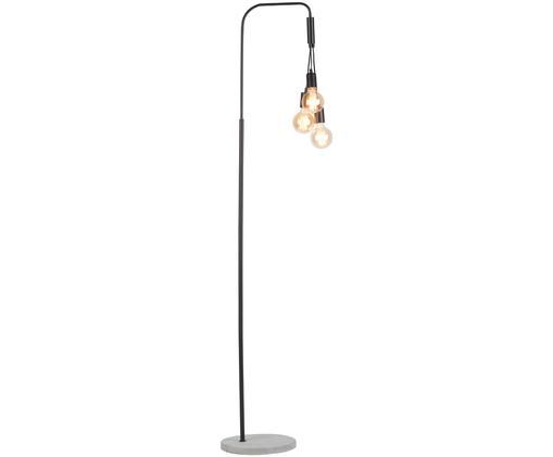 Design-Stehlampe Oslo, Lampenfuß: Zement, Schwarz, 48 x 190 cm