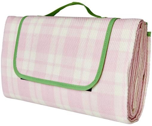 Picknick-Decke Checked, Oberseite: Acryl, Unterseite: Kunststoff, Rosa, Weißen, Grün, 150 x 150 cm